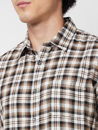 SPYKAR Spread Collar Short Sleeves Cotton Checked Casual Shirt
