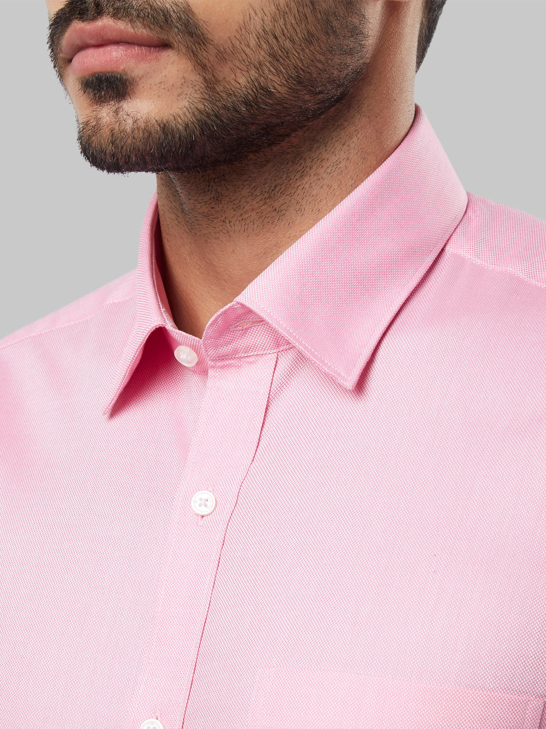 Raymond Men Pink Regular Fit Self Design Formal Shirt