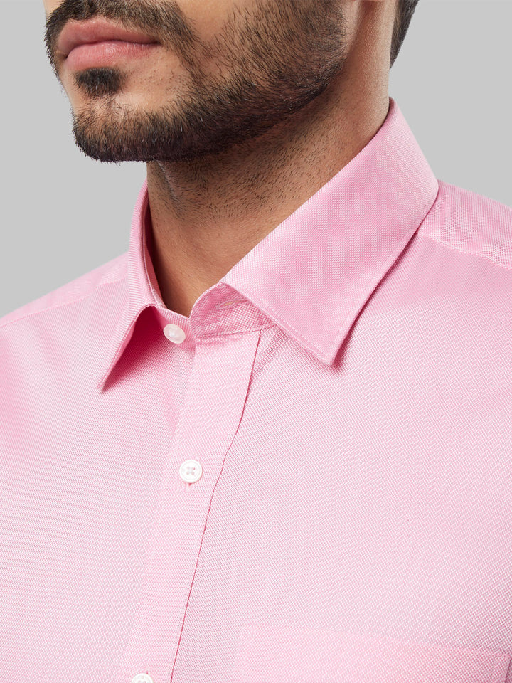 Raymond Men Pink Regular Fit Self Design Formal Shirt
