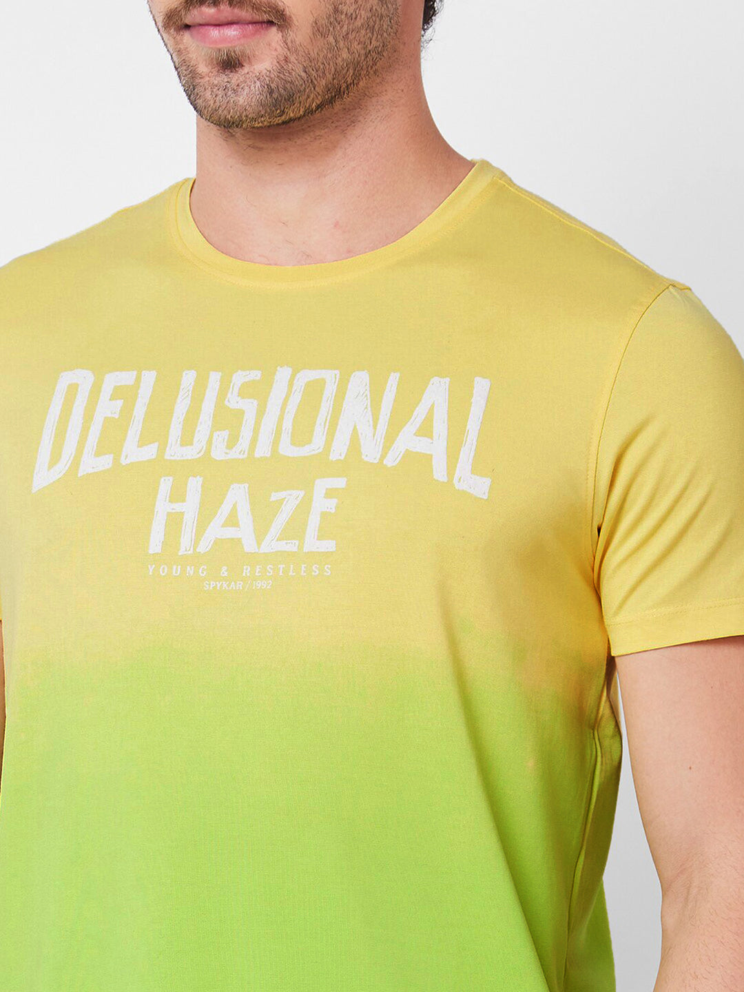 SPYKAR Typography Printed Cotton Slim Fit T-shirt