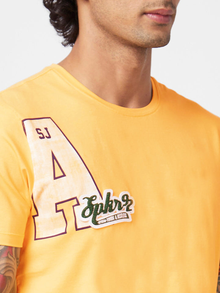 SPYKAR Typography Printed Slim Fit Cotton Casual T-Shirt