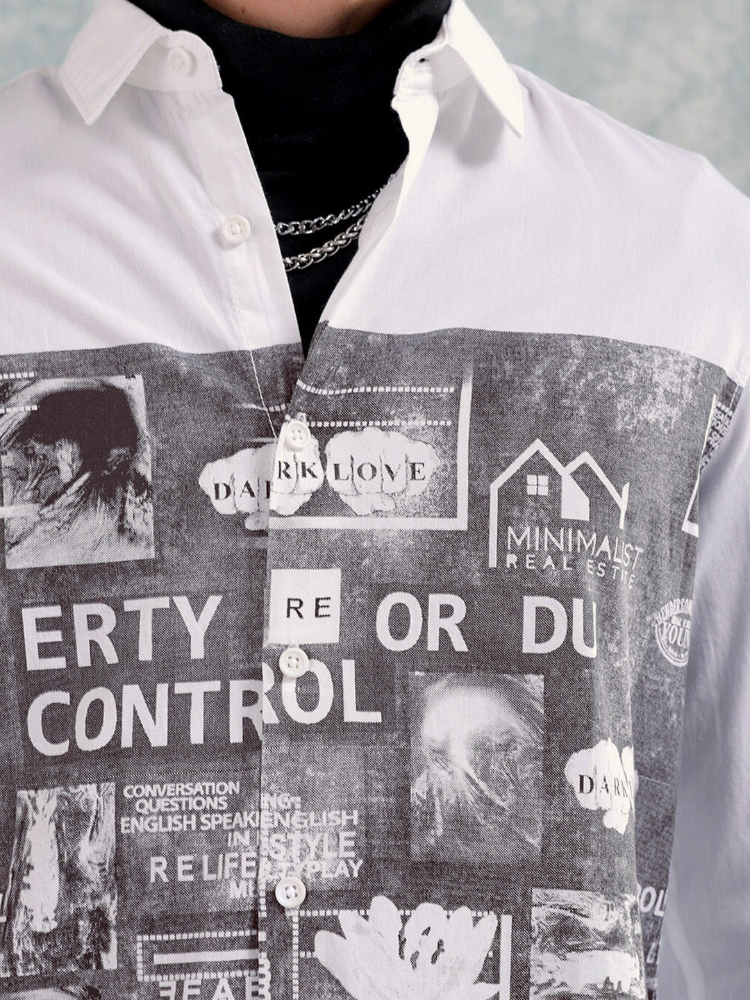 The Indian Garage Co Slim Fit Graphic Printed Pure Cotton Casual Shirt