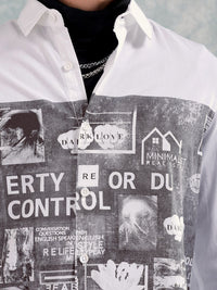 The Indian Garage Co Slim Fit Graphic Printed Pure Cotton Casual Shirt