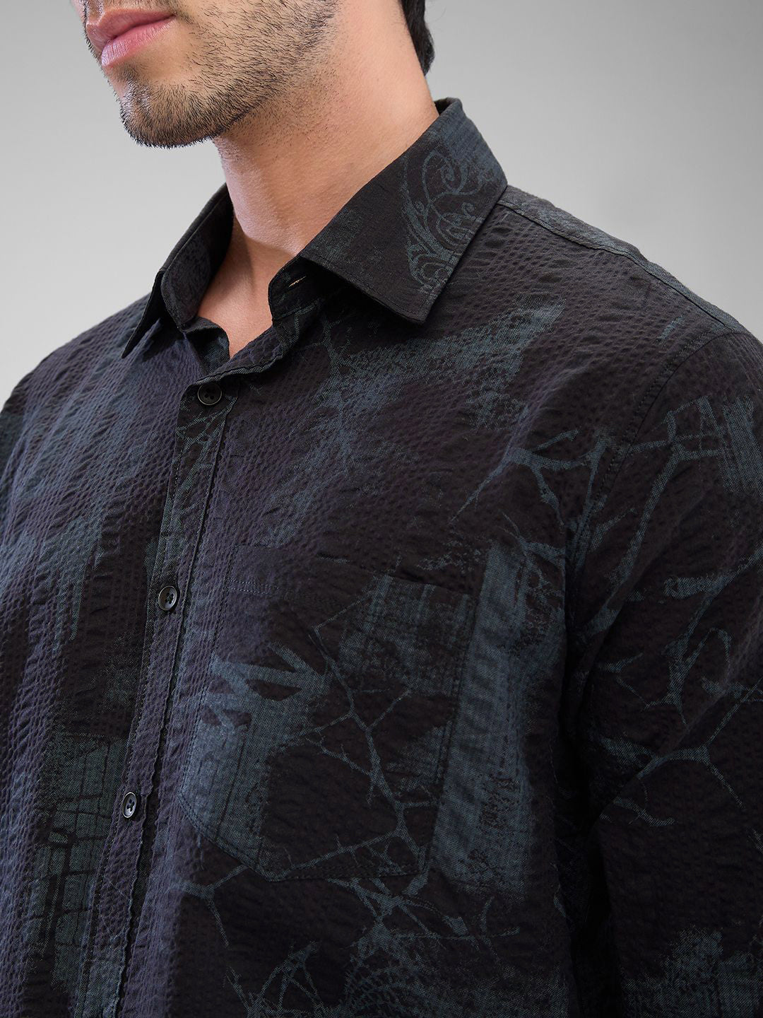 SPYKAR Men Slim Fit Opaque Printed  Pure Cotton Casual Shirt