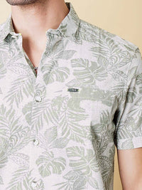 The Indian Garage Co Men Slim Fit Tropical Printed Resortwear Shirt