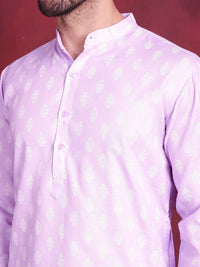 Jompers Ethnic Motifs Floral Printed Mandarin Collar Pure Cotton Kurta