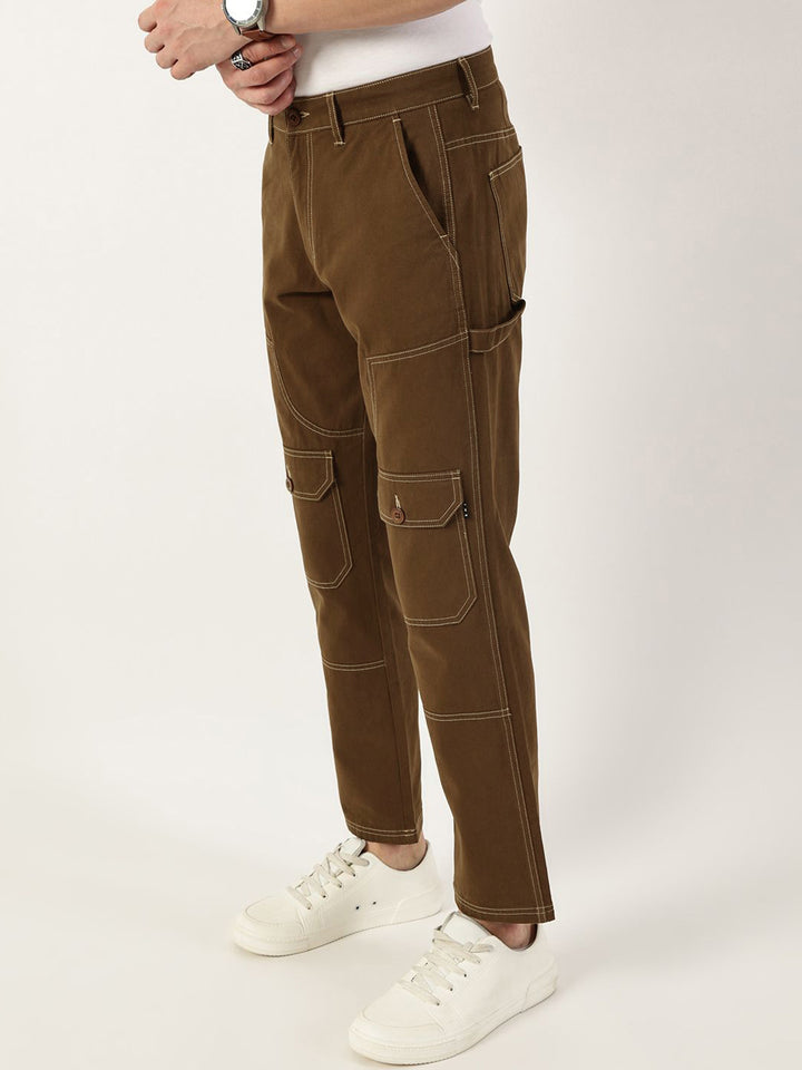 Thomas Scott Men Smart Regular Fit Easy Wash Mid-Rise Cotton Trousers