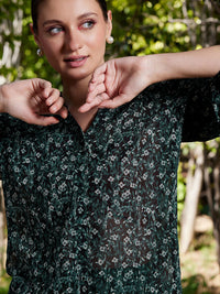 STREET 9 Green Comfort Floral Printed Casual Shirt