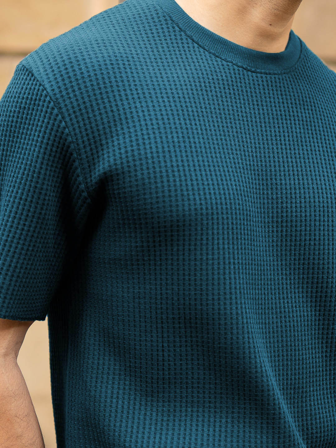 Powerlook Men Solid Round Neck Oversized T-shirt