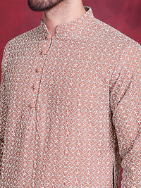 Jompers Geometric Embroidered Pure Cotton Chikankari Kurta