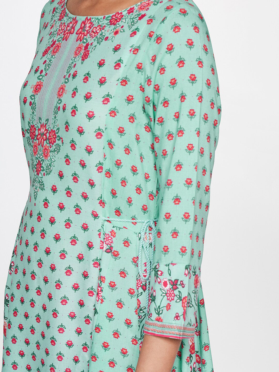 Global Desi Floral Printed Panelled Anarkali Kurta