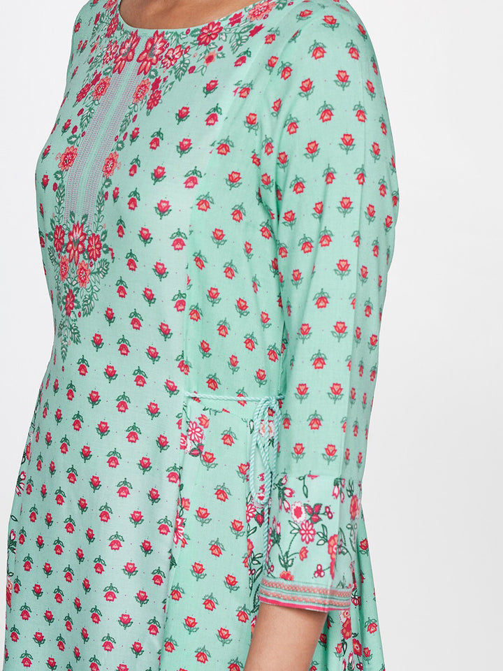 Global Desi Floral Printed Panelled Anarkali Kurta