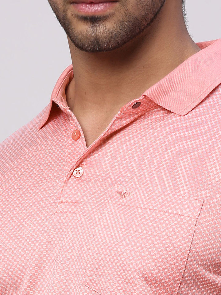 Park Avenue Men Polo Collar Pockets Slim Fit T-shirt