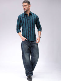 The Indian Garage Co Men Slim Fit Multi Stripes Opaque Striped Casual Shirt