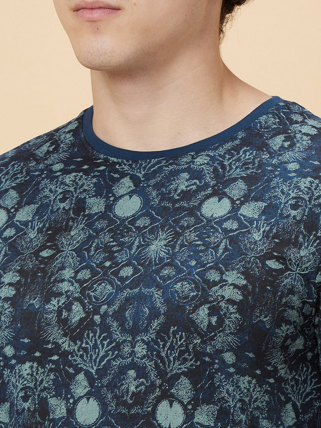 Being Human Abstract Printed Round Neck Pure Cotton Casual T-shirt