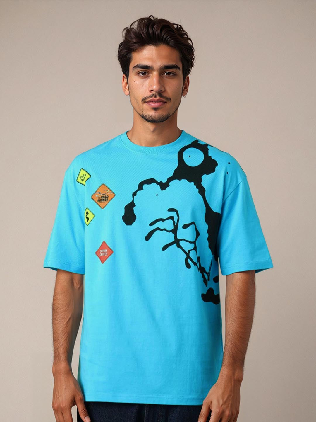 The Indian Garage Co Men Looney Tunes Graphic Printed Round Neck Cotton T-shirt
