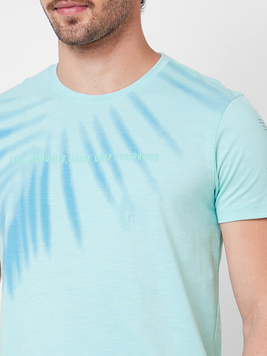 SPYKAR Typography Printed Round Neck Cotton Slim Fit T-shirt