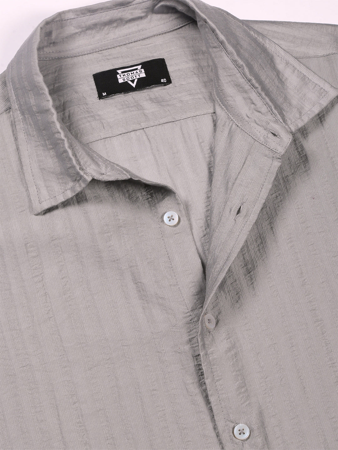 Thomas Scott Men Classic Slim Fit Opaque Casual Shirt
