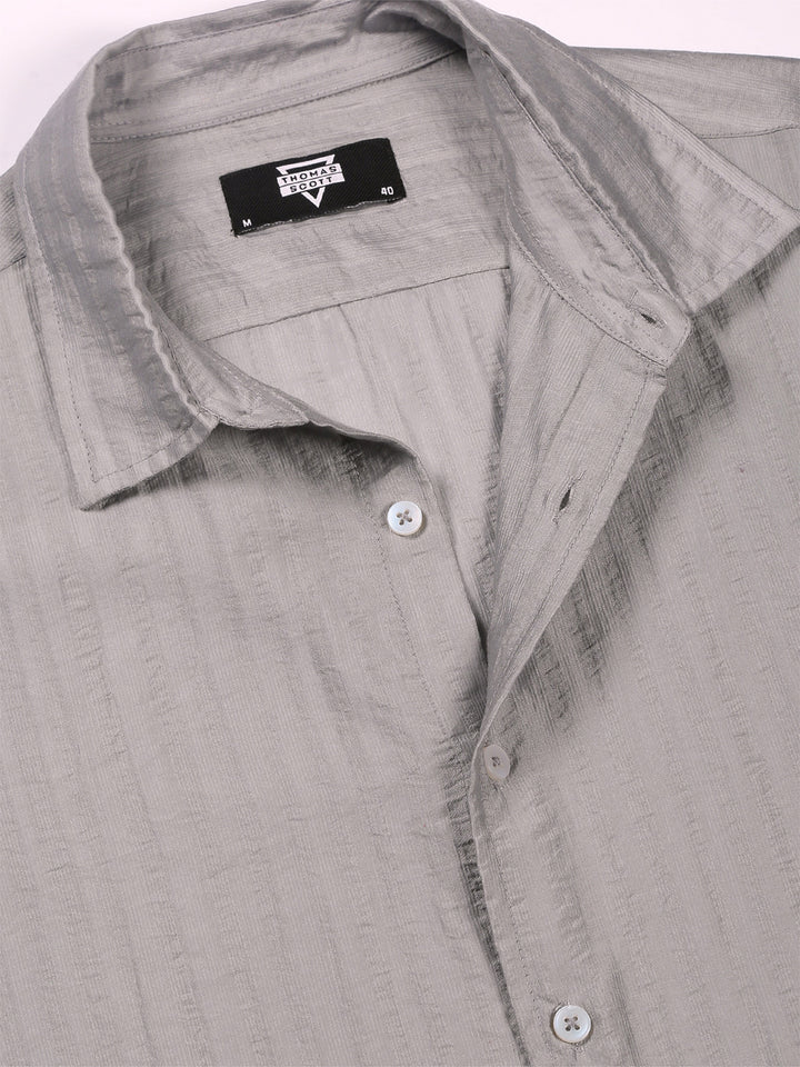 Thomas Scott Men Classic Slim Fit Opaque Casual Shirt