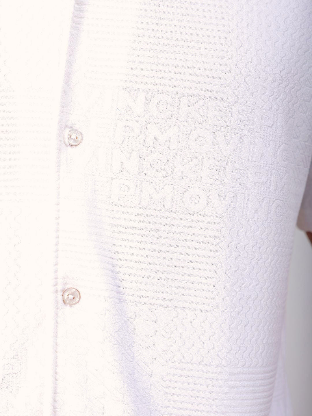 The Indian Garage Co Slim Fit Textured Terry Knit Resortwear Shirt