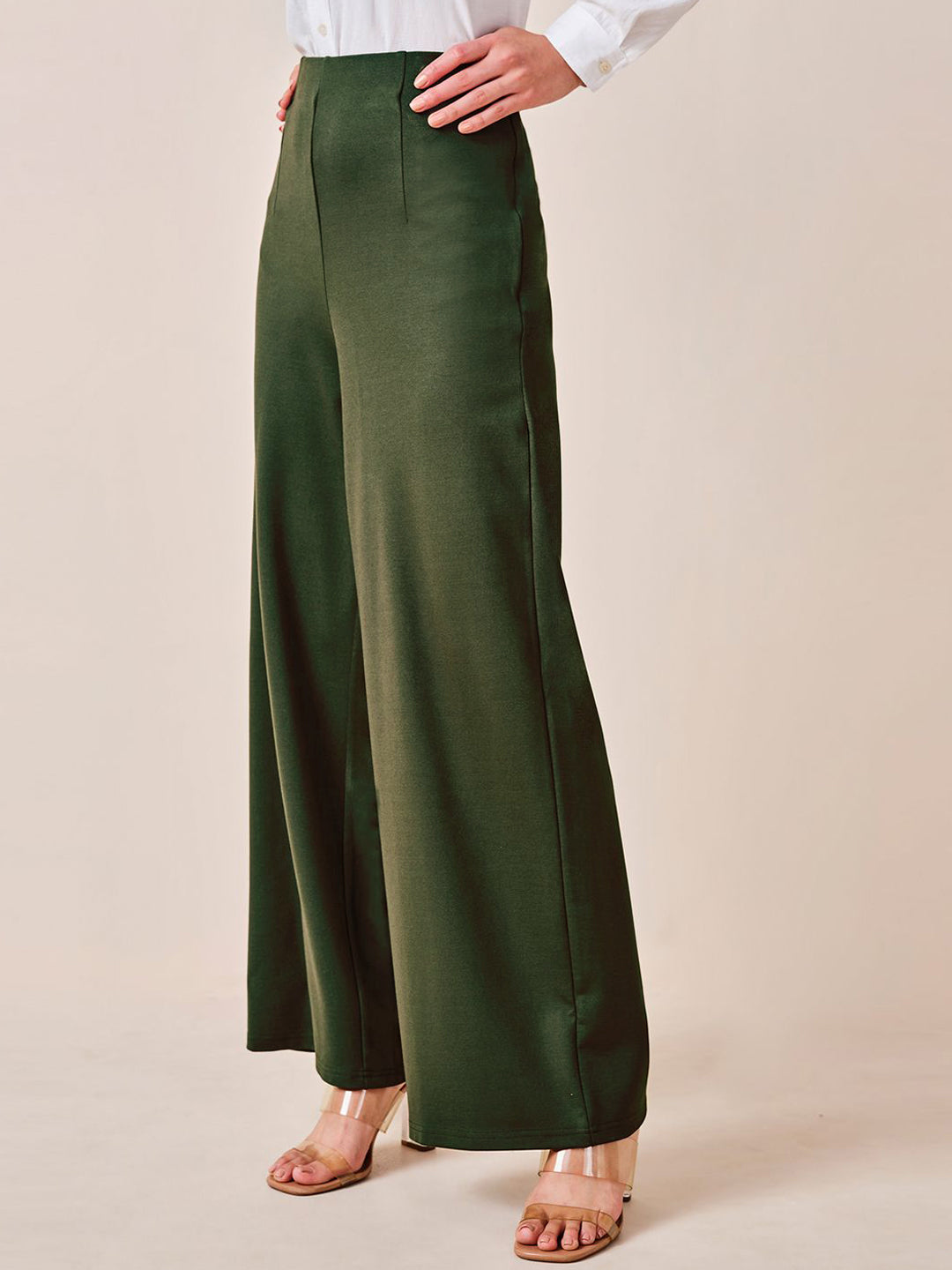 AND Women Loose Fit High-Rise Pleated Trousers