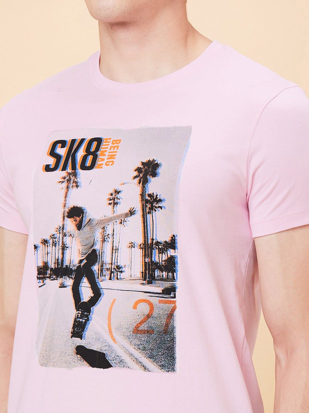 Being Human Graphic Printed Round Neck Casual T-shirt