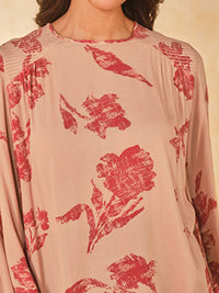 AND Women Floral Printed Boat Neck Top