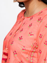 Global Desi Floral Printed Kurta with Dhoti Pant Set