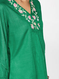 Global Desi V-Neck Embroidered Top