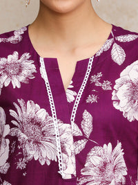 Varanga Women Floral Printed Regular Pure Cotton Kurta with Palazzos