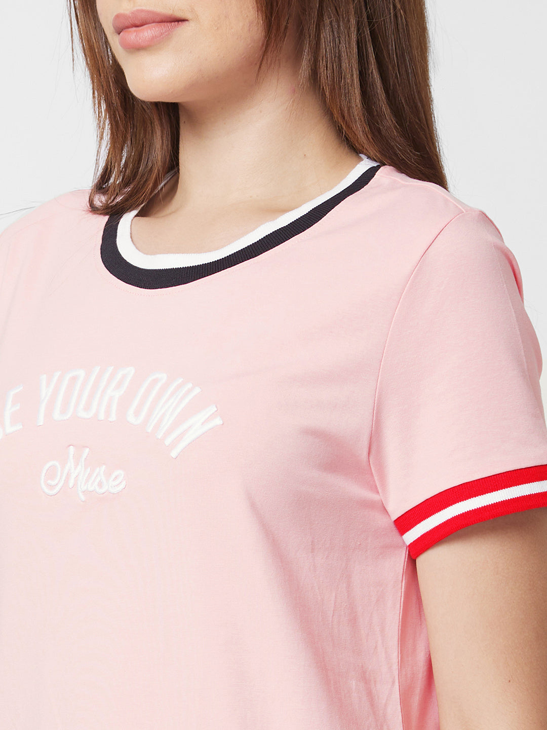 SPYKAR Women Pink Printed T-shirt