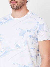 SPYKAR Abstract Printed Cotton Slim Fit T-shirt
