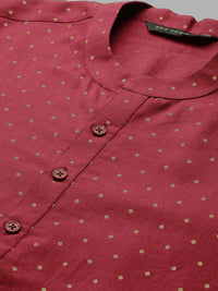 See Designs Bandhani Printed Band Collar Straight Kurta