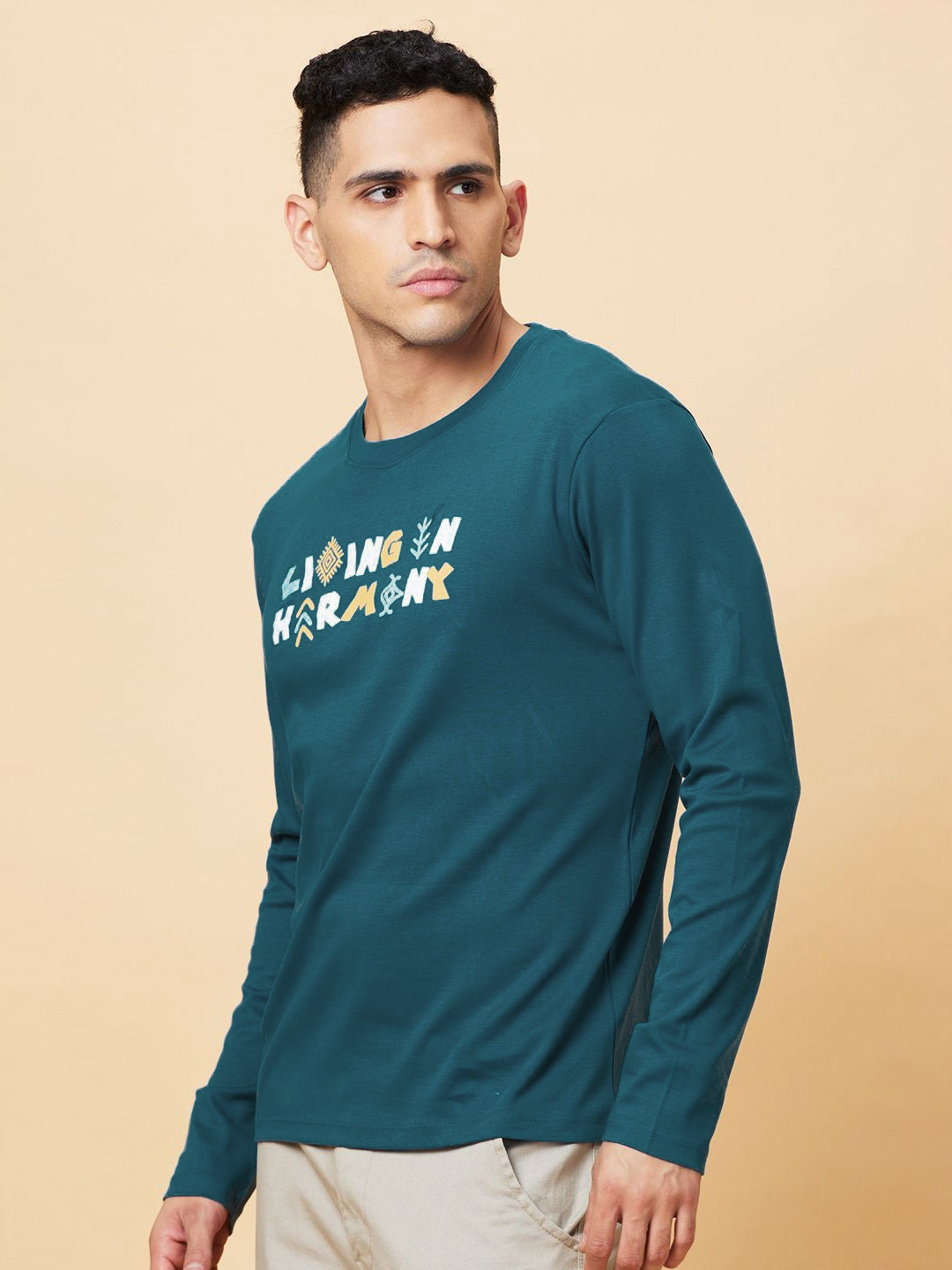 Being Human Pure Cotton Typography Printed Applique T-shirt