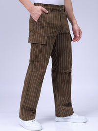 The Indian Garage Co. Men Relaxed Fit Striped Cargo
