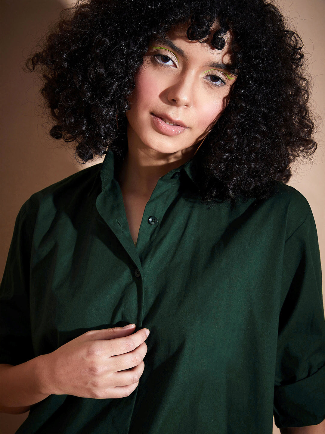 SASSAFRAS BASICS Spread Collar Pure Cotton Oversized Casual Shirt