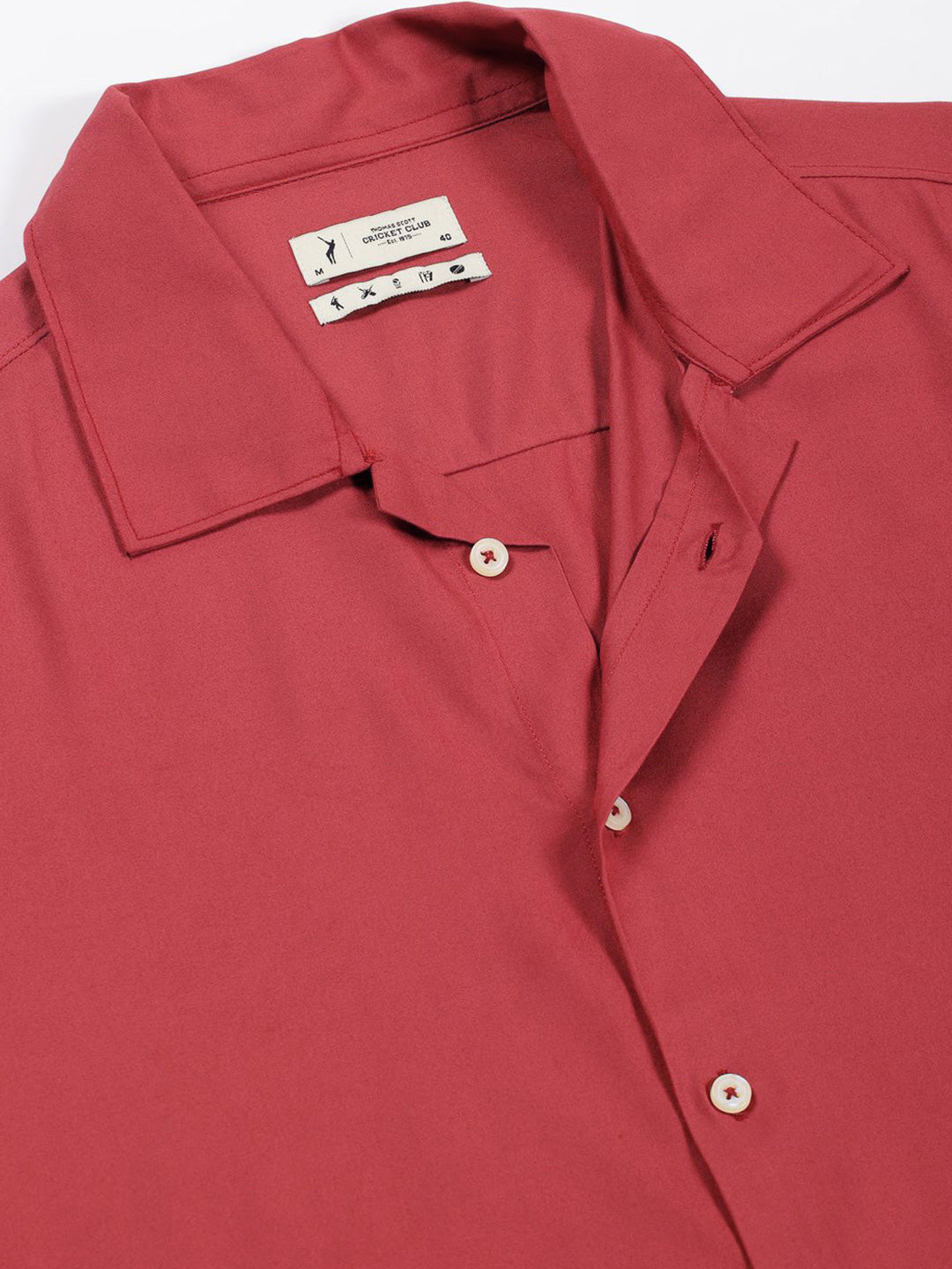 Thomas Scott Men Premium Cuban Collar Solid Oversized Casual Shirt