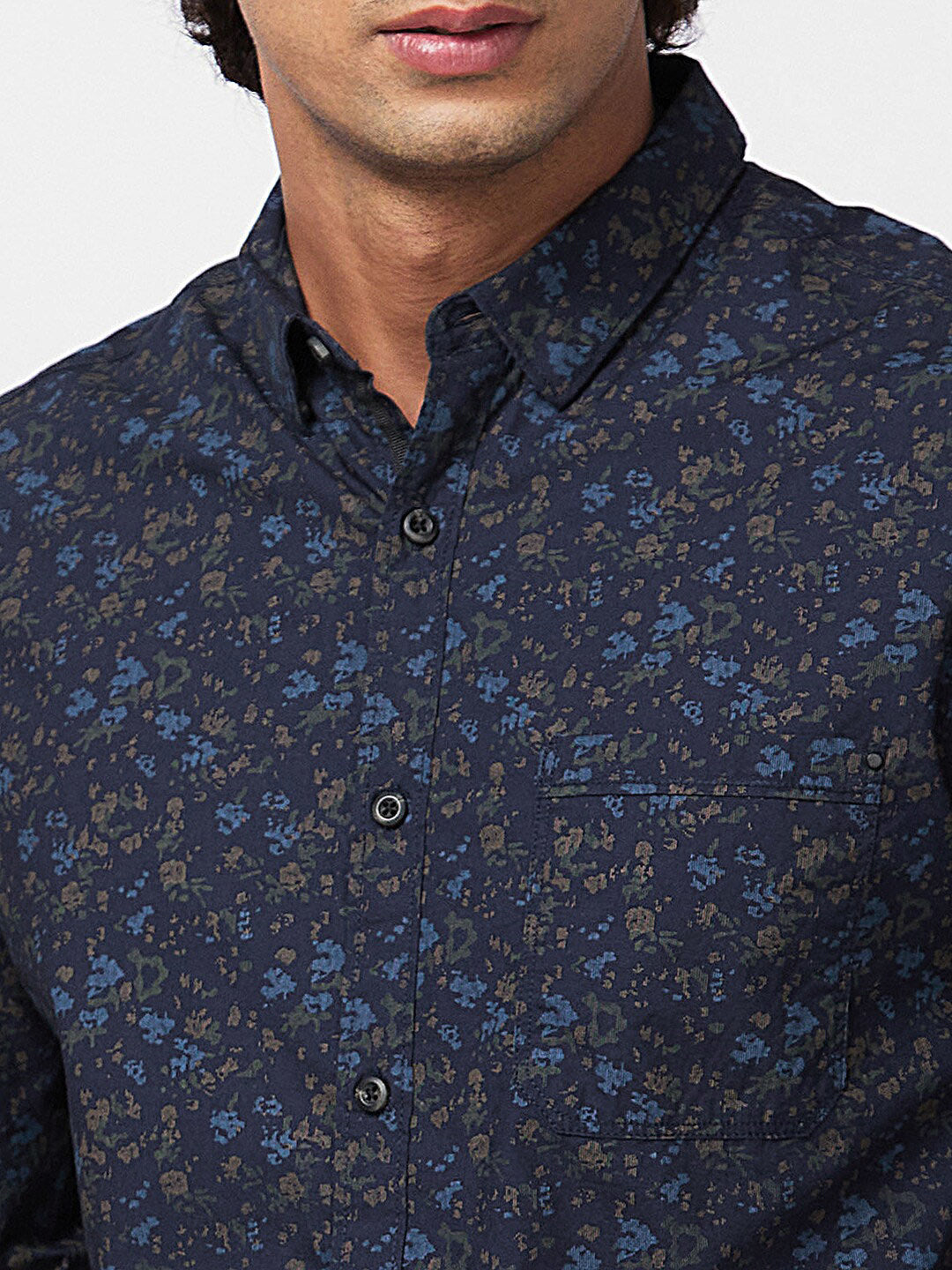 SPYKAR Slim Fit Abstract Printed Opaque Pure Cotton Casual Shirt