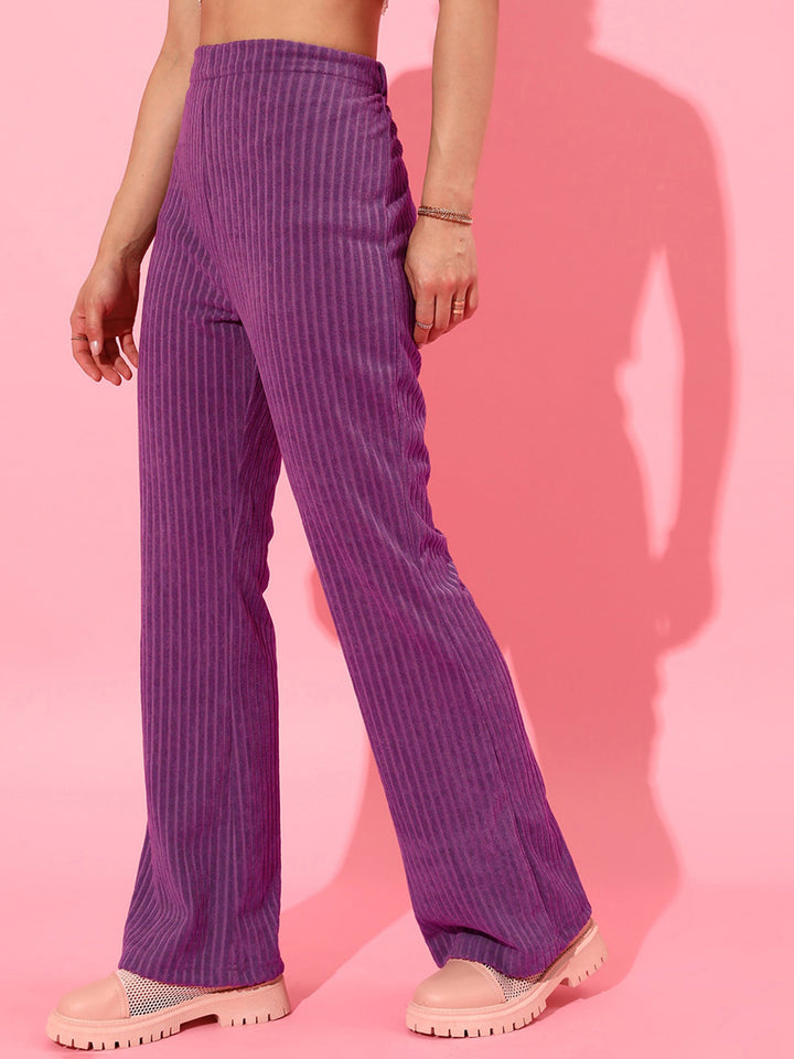 STREET 9 Women Purple Flared Trousers