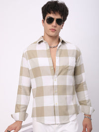 VASTRADO Men Classic Slim Fit Opaque Checked Casual Shirt