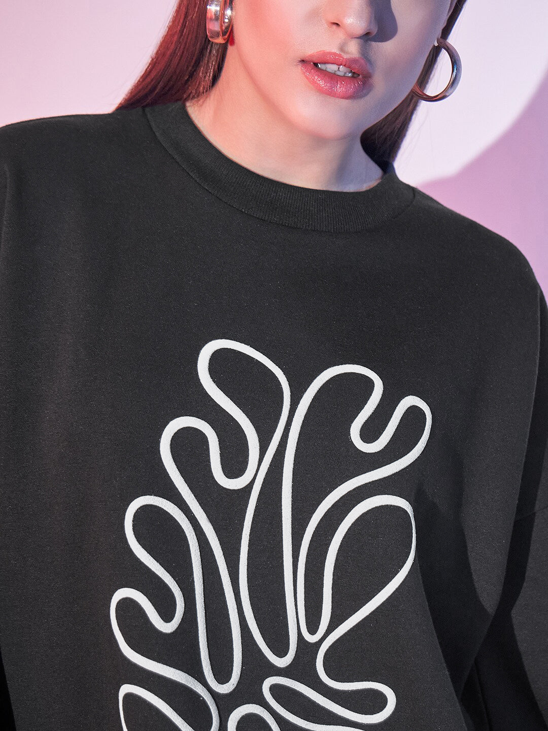 STREET 9 Graphic Printed Fleece Pullover