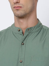 HIGHLANDER Men Green Slim Fit Casual Shirt