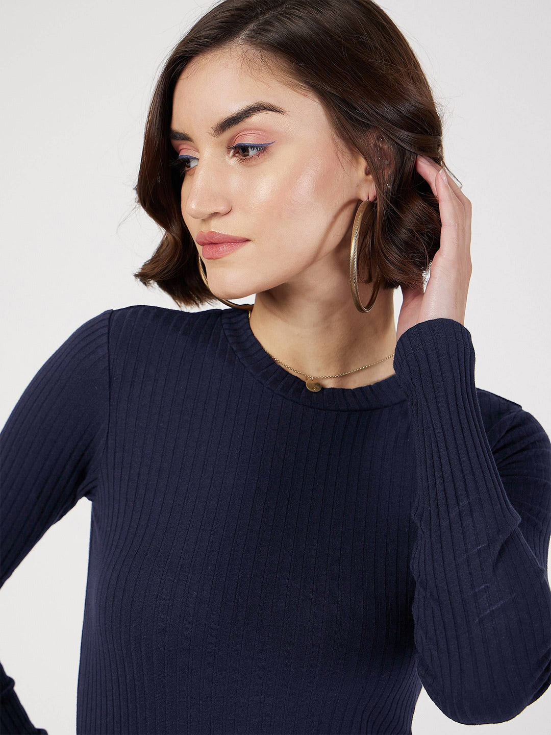 SASSAFRAS Women Long Sleeves Bodycon Midi Dress