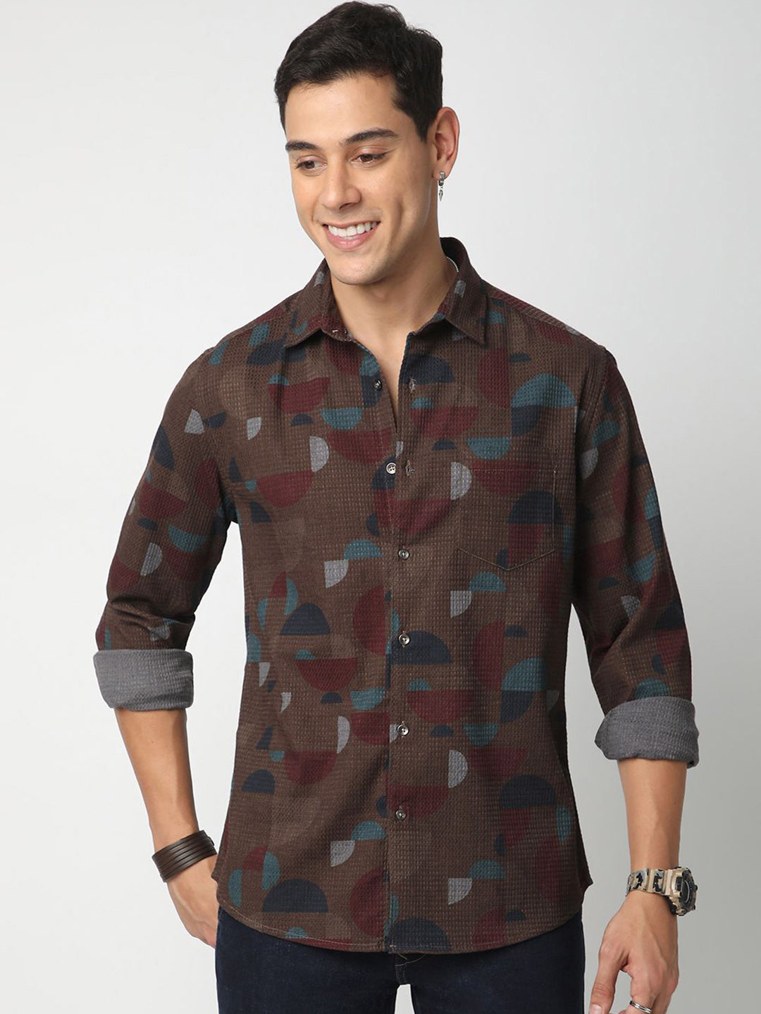 VASTRADO Men Classic Slim Fit Opaque Casual Shirt