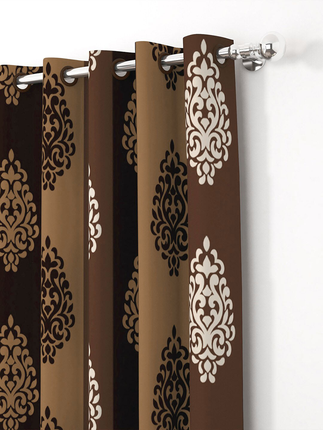 Story@home Nature Brown & Beige Set of 2 Ethnic Motifs Long Door Curtains