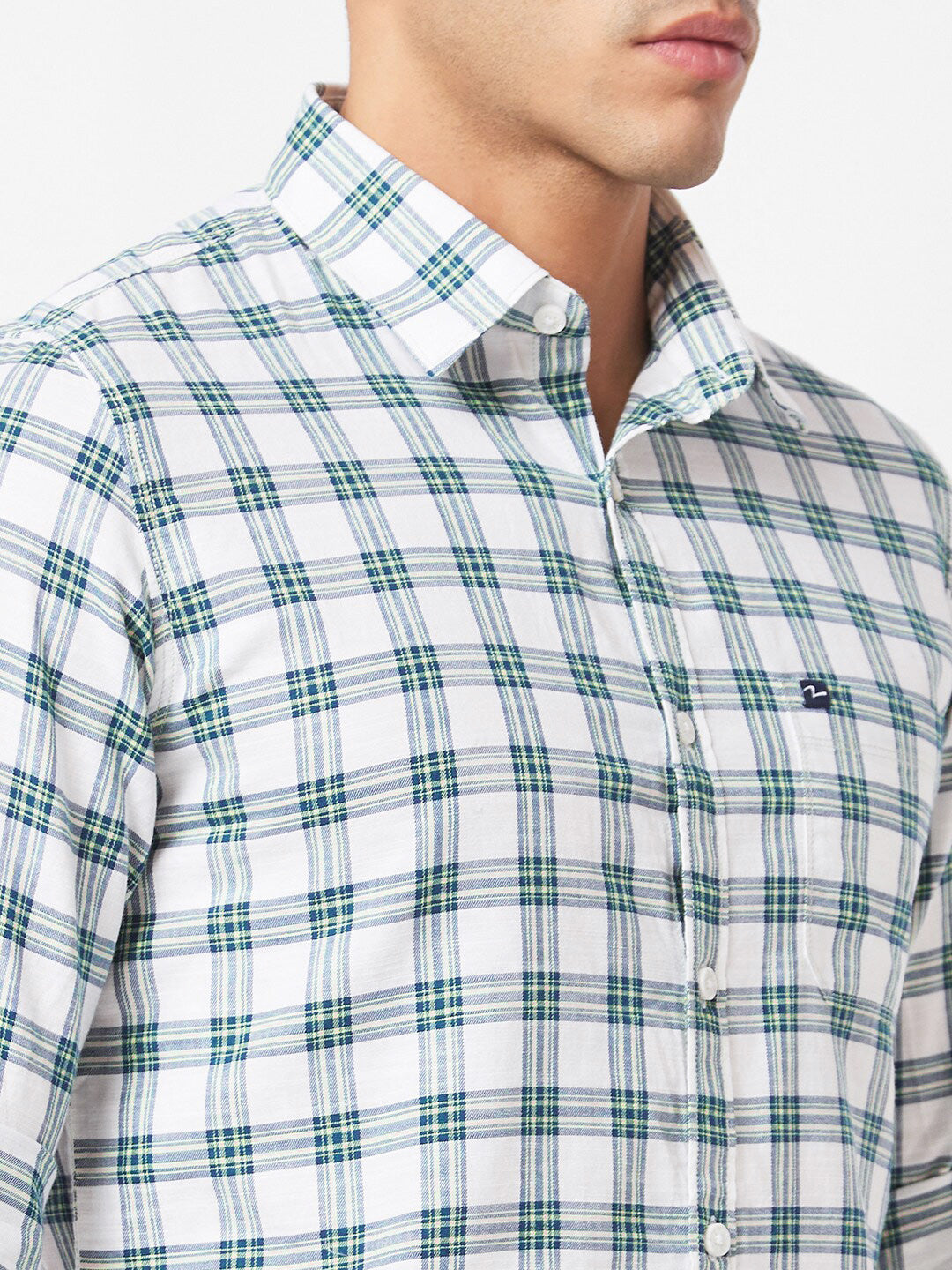 SPYKAR Checked Slim Fit Pure Cotton Casual Shirt