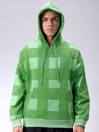 The Indian Garage Co Men Geometric Printed Hooded Sweatshirt