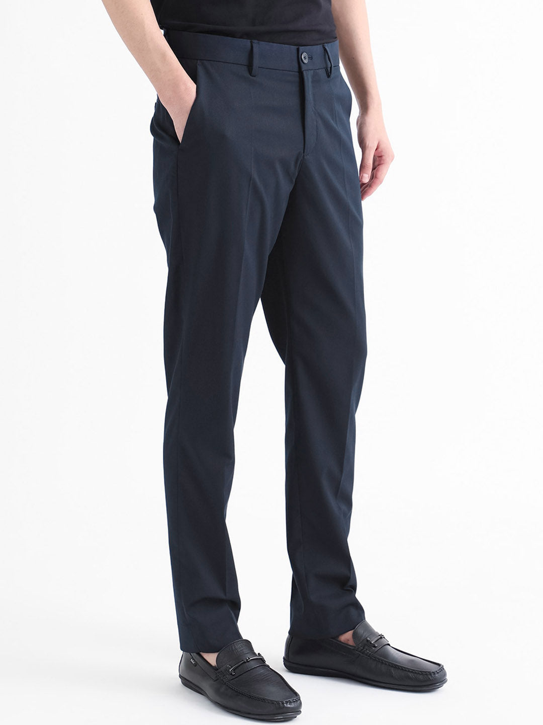 RARE RABBIT Men Chamer Mid Rise Slim Fit Trouser