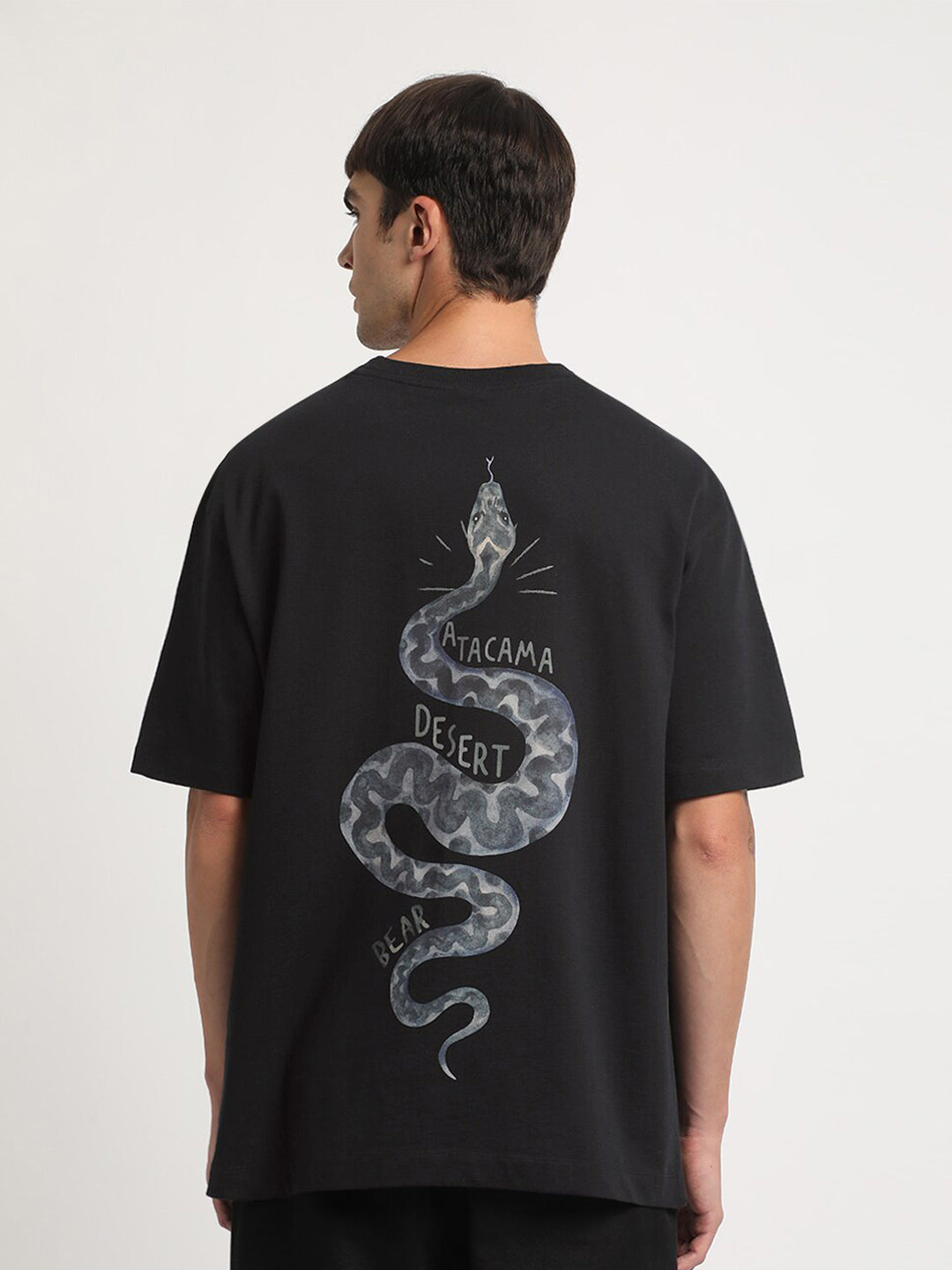 THE BEAR HOUSE Animal Printed Round Neck Oversized Cotton T-shirt