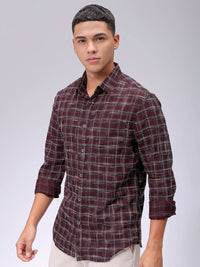 The Indian Garage Co Men Slim Fit Opaque Checked Casual Shirt